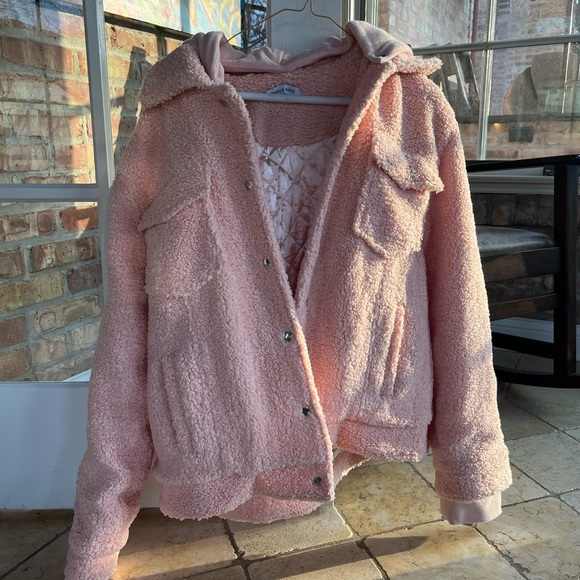 Danielle Guizio Fuzzy Jacket in Pink (L) - Picture 2 of 6
